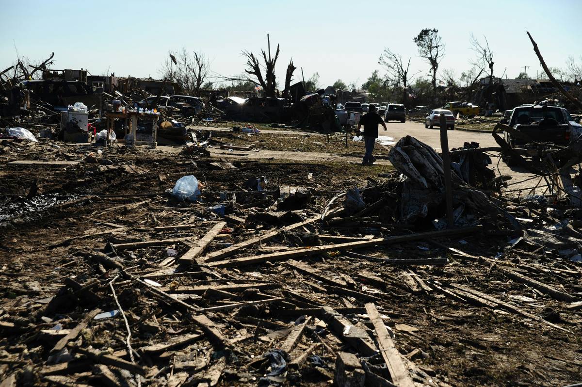 A pet being cared for in an emergency shelter during a tornado evacuation